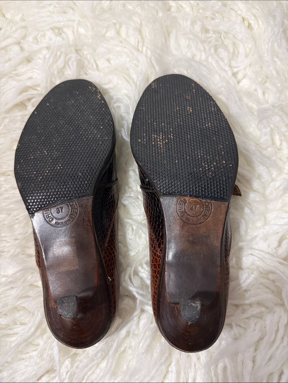 Dries Van Noten Brown Croc-Embossed Mary Jane Flats size 37 or 7 - Picture 8 of 9